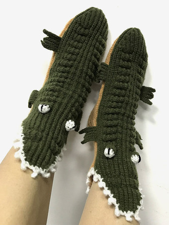 ソックス グレー ポリ/コットン ブレンド アニマル プリント ウィンター ウォーム アクセ