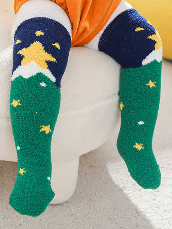 ソックス レッド ポリ/コットン ブレンド クリスマス パターン 冬 暖かい アクセ