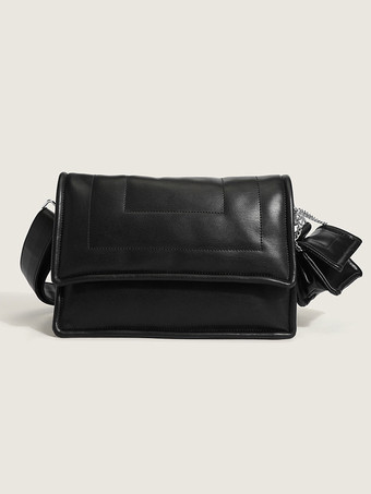 ブラック 女性's バッグ グリーン PU レザー スクエア クロスボディ ストラップ シックなバッグ