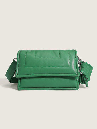 女性's バッグ グリーン PU レザー スクエア クロスボディ ストラップ シックなバッグ