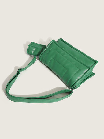 女性's バッグ グリーン PU レザー スクエア クロスボディ ストラップ シックなバッグ