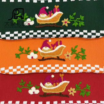 Women's Bags Green Poly/Cotton Blend Crochet Printed Double Handle Straps Christmas Bags