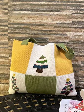 Sacs Pour Femmes Vert Bretelles Crochet Imprimé Cadeau Noël