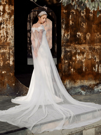 Wrap de mariage Ivoire Jewel Neck Capes Tulle Dentelle Bridal Cover Up