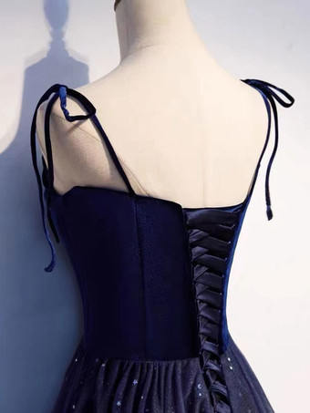 イブニングドレス A ラインデザインネックラインチュール床までの長さの社交パーティードレス無料カスタマイズ