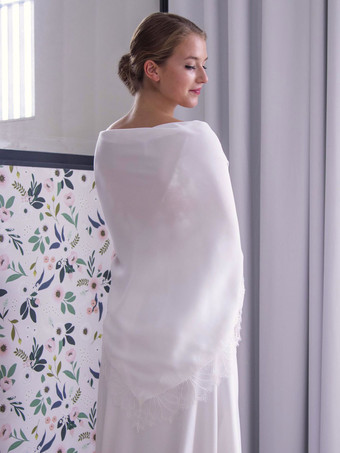 Écharpe de mariage Capes à demi-manches ivoire Capes de mariée en crêpe