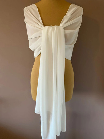 Écharpe de mariage Ivoire demi-manches capes en mousseline de soie couverture de mariée