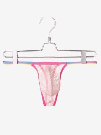 ピンク 男性用ブリーフ ポリエステル トランスペアレント ソリッド