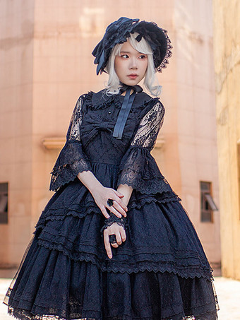 クラシック ロリータ ハット インファンタ ブラック リボン アクセサリー ロリータ アクセサリー