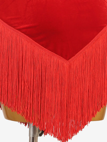 ラテンダンスドレス チュールレッド レディースセット ライクラスパンデックスドレス ダンス衣装