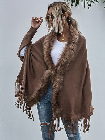 カーキ セーター ライトアプリコット ポリエステル 長袖 カーディガン ワインレッド