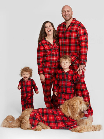 Pijamas familiares a juego de Navidad  conjuntos de pantalones superiores con patrón navideño de poliéster para niños y bebés