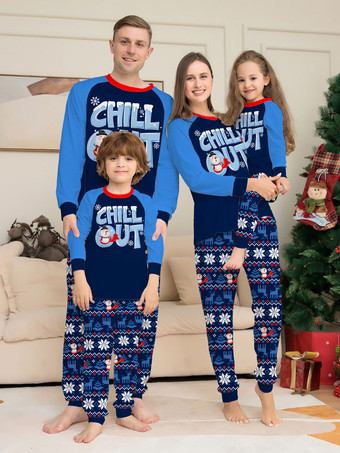 Passende Familien-Weihnachtspyjamas Kinder-Baby-Polyester-Weihnachtsmuster-Top-Hosen-Sets