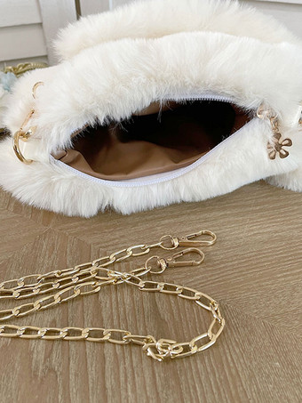 ロココ スタイル ロリータ バッグ エクリュ ホワイト ポリエステル ポンポン ボウ ポリエステル アクセサリー ロリータ アクセサリー