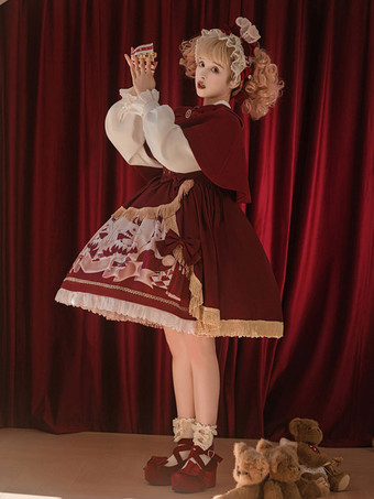 甘いロリータ ドレス ポリエステル ノースリーブ ドレス