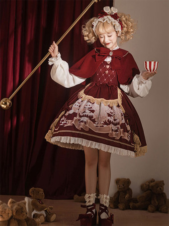 甘いロリータ ドレス ポリエステル ノースリーブ ドレス