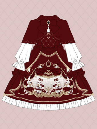 甘いロリータ ドレス ポリエステル ノースリーブ ドレス