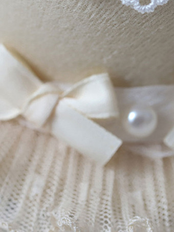 ROCOCO スタイル ロリータ ハット エクリュ ホワイト ローズ フリル アクセサリー ロリータ アクセサリー