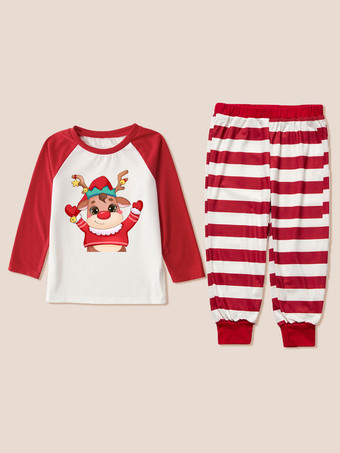 クリスマス マッチングファミリーパジャマ 大人用 子供用 ポリエステル クリスマス柄 トップス パンツ