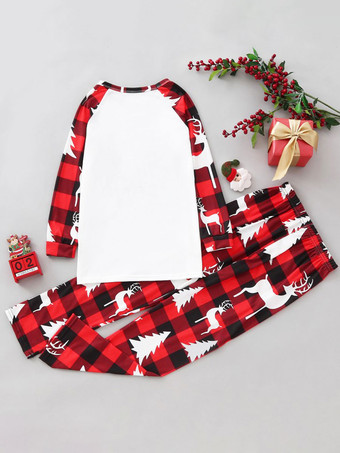 クリスマス マッチングファミリーパジャマ 大人用 子供用 ポリエステル クリスマス柄 トップス パンツ