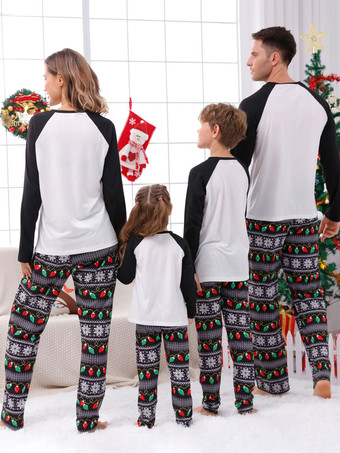 ファミリークリスマスパジャマ 子供用 大人用 ポリエステル クリスマス柄 トップス パンツ