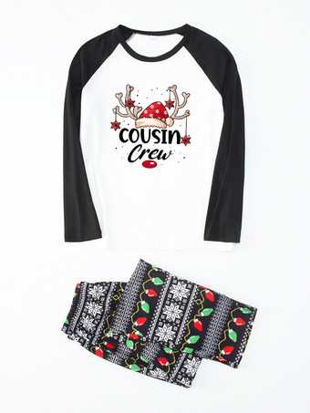 ファミリークリスマスパジャマ 子供用 大人用 ポリエステル クリスマス柄 トップス パンツ