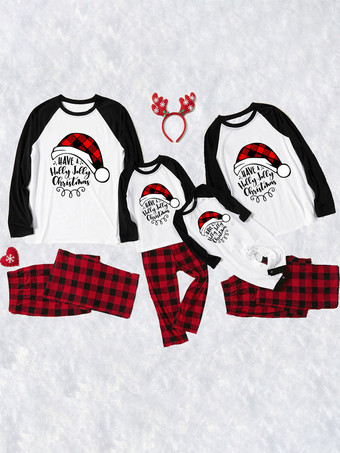 ブラック おそろいファミリー クリスマスパジャマ 子供用 大人用 ポリエステル クリスマス柄 トップス パンツ