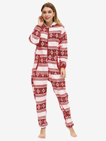 ファミリー クリスマス パジャマ 大人用 ポリエステル クリスマス柄 ジャンプスーツ