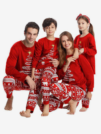 おそろいファミリー クリスマスパジャマ 子供用 大人用 ポリエステル クリスマス柄 トップス パンツ