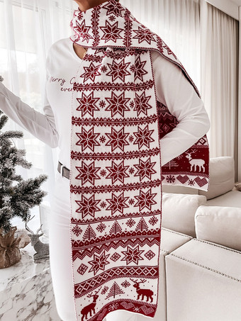 Женский шарф с красивым рождественским узором Winter Warm Acc