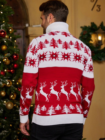 カップル プルオーバー ハイカラークリスマス ニット セーター