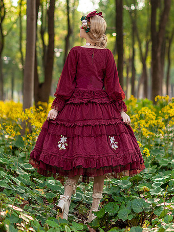 クラシック ロリータ ブラウス インファンタ リボン レース 長袖 ロリータ トップ トップス 花柄 ブルー グレー ロリータ シャツ