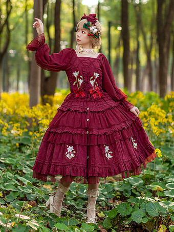 クラシック ロリータ ブラウス インファンタ リボン レース 長袖 ロリータ トップ トップス 花柄 ブルー グレー ロリータ シャツ