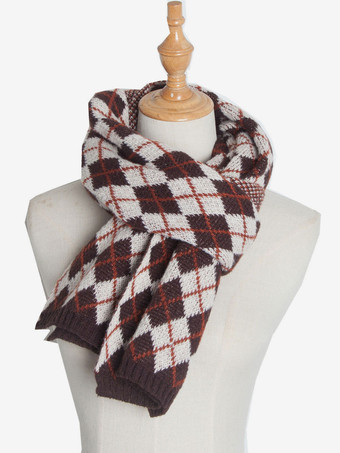 ブラウン 女性のためのスカーフ魅力的なクリスマスパターン冬の暖かいアクセサリー