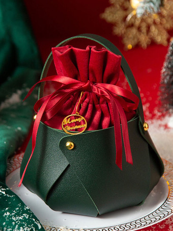 レディース バッグ バーガンディ コーデュロイ ラウンド リング ハンドル ツートーン メタル ディテール レースアップ クリスマス バッグ