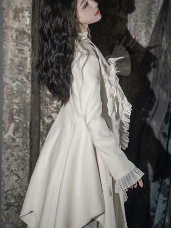 ゴスロリ コート ブラック フリル ポリエステル オーバーコート コート 秋ロリータ Outwears