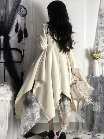 ゴスロリ コート ブラック フリル ポリエステル オーバーコート コート 秋ロリータ Outwears