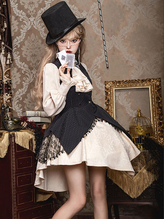 ブラック ゴシックロリータドレス レース フリル ブラック ブラック