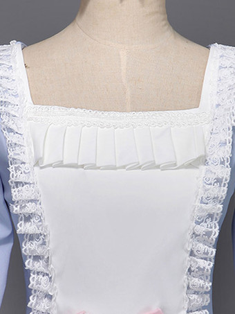 ホワイト レトロコスチューム 女性用 レース レース 弓 マリー・アントワネット コスチューム ポリエステル チュニック 帽子 ドレス ビンテージ 仮面舞踏会 ボールガウン