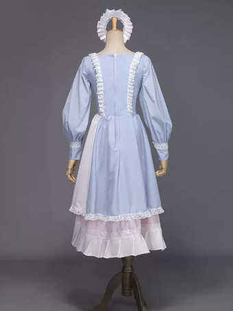 ホワイト レトロコスチューム 女性用 レース レース 弓 マリー・アントワネット コスチューム ポリエステル チュニック 帽子 ドレス ビンテージ 仮面舞踏会 ボールガウン