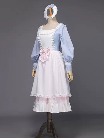 ホワイト レトロコスチューム 女性用 レース レース 弓 マリー・アントワネット コスチューム ポリエステル チュニック 帽子 ドレス ビンテージ 仮面舞踏会 ボールガウン