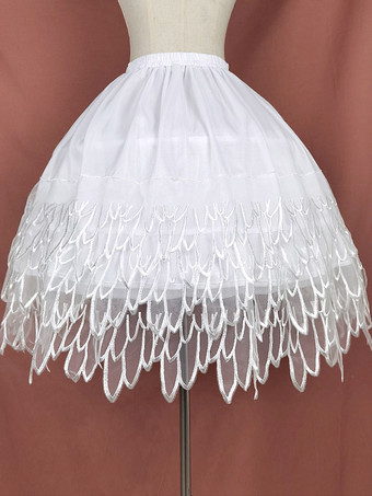 ホワイト 甘いロリータ ペチコート ポリエステル ゴシック ロリータ ペチコート 女性用 ホワイト レース ロリータ アンダースカート