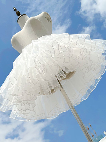 ロリータ パニエ ペチコート 甘い ポリエステル ゴシック ロリータ ペチコート女性 ロリータ スカート 白い