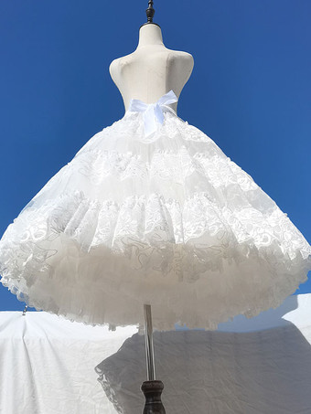 Sweet Lolita Petticoats Poliéster Encaje Blanco Lolita Falda