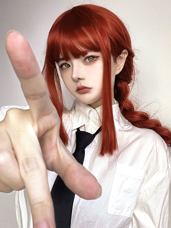 ROCOCO スタイル ロリータ ウィッグ オレンジ レッド ロング ポリエステル繊維 ロリータ アクセサリー