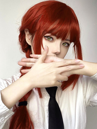 ROCOCO スタイル ロリータ ウィッグ オレンジ レッド ロング ポリエステル繊維 ロリータ アクセサリー