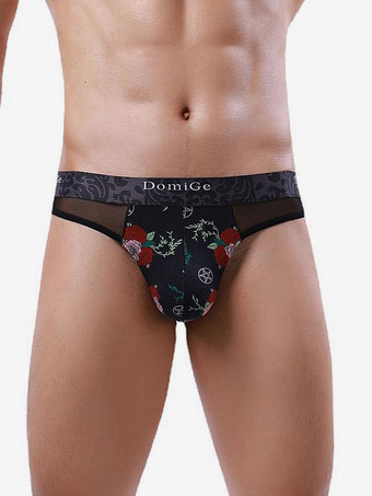 レッド＋ブラック男性用ブリーフ バタフライパターン ビーチ