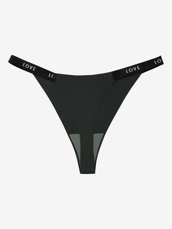 ダークグリーン女性のセクシーなパンティーディープパープルレタープリント下着ランジェリー