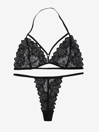 ブラジャー ランジェリー ブラジャー 女性用 ブラック レース ポリエステル セクシーランジェリー