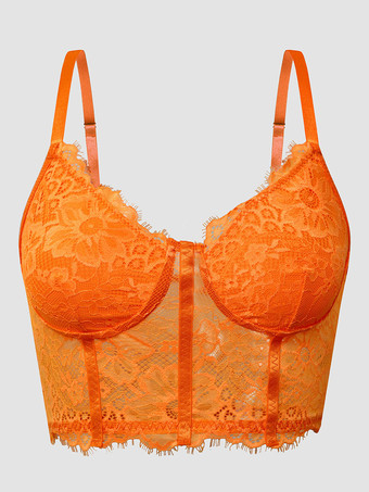 オレンジ女性のセクシーな黒のビスチェのためのスパゲッティストラップ恋人コルセットクロップトップス